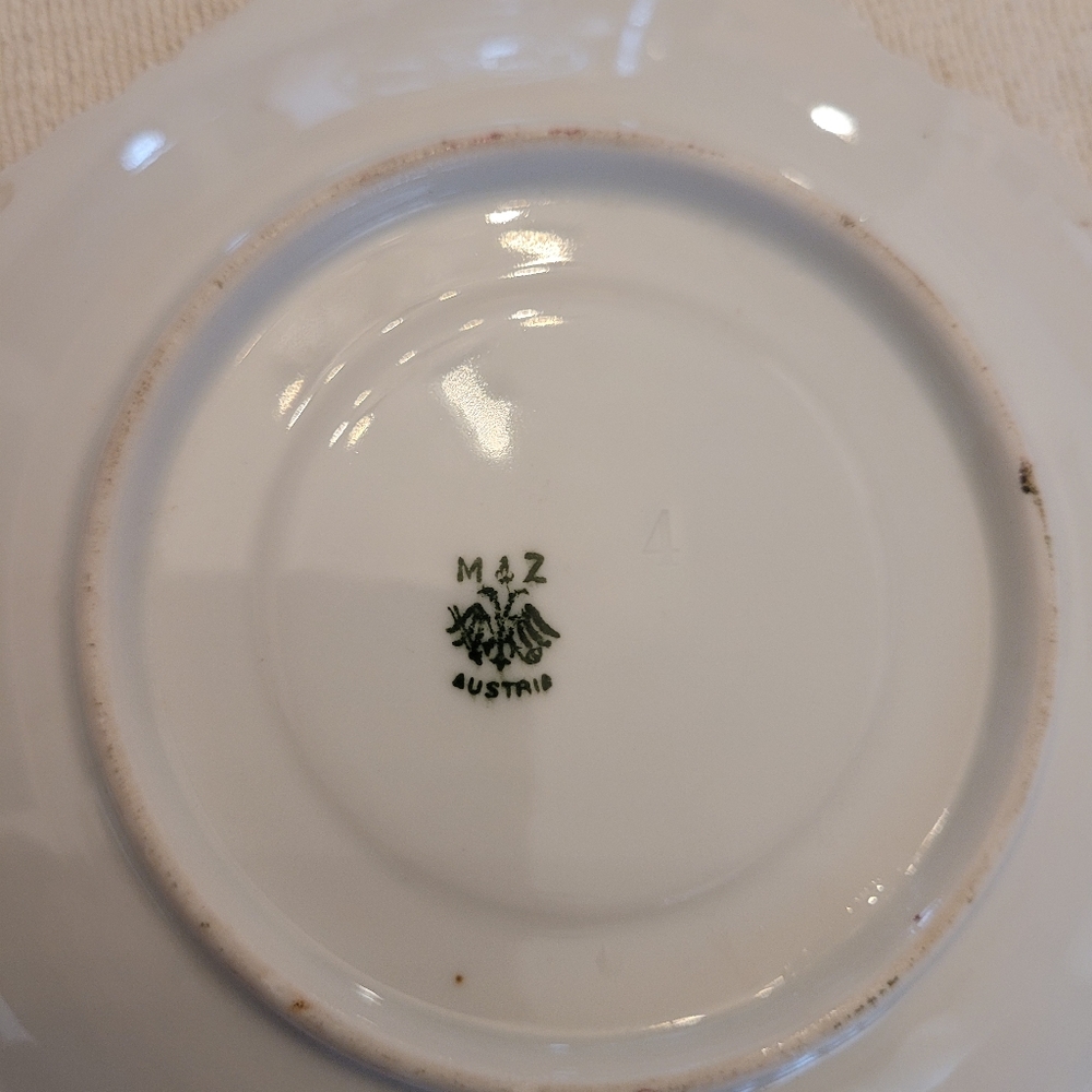 Vintage MZ Austria Floral Saucer Plate/Trinket Dish EUC - Picture 6 of 6